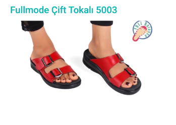 Fullmode Çift Tokalı 5003 Kırmızı Sandalet
